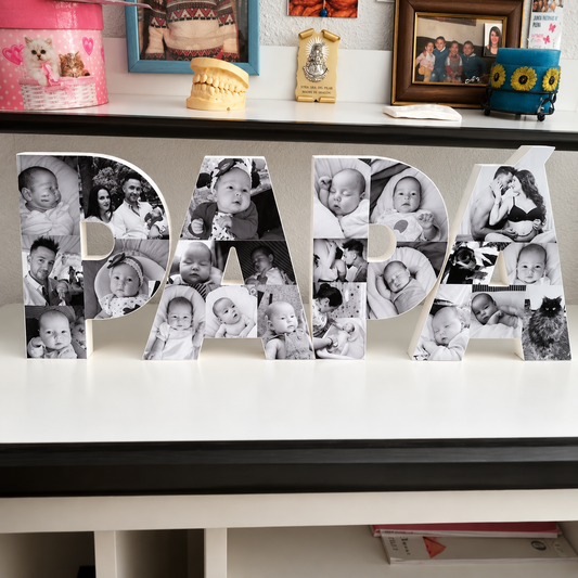 Letras PAPÁ en 3D personalizadas con fotos - Picletters