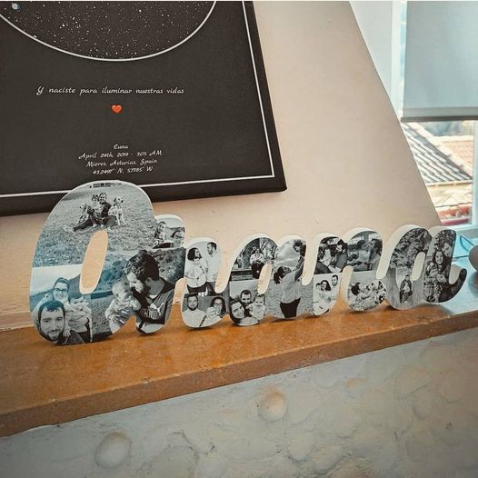 Letrero Ohana con fotos en 3D - Picletters