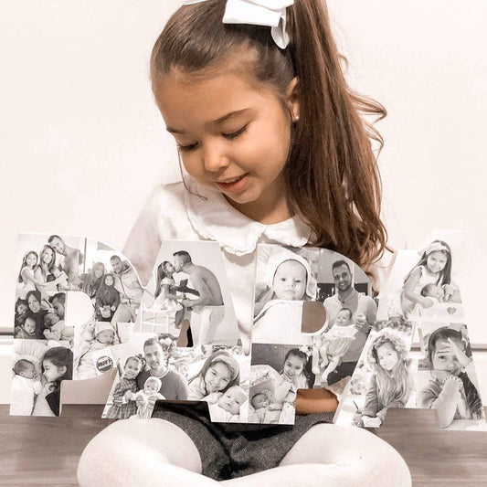 Letrero "PAPÁ" con fotografías, regalo para el Día del Padre