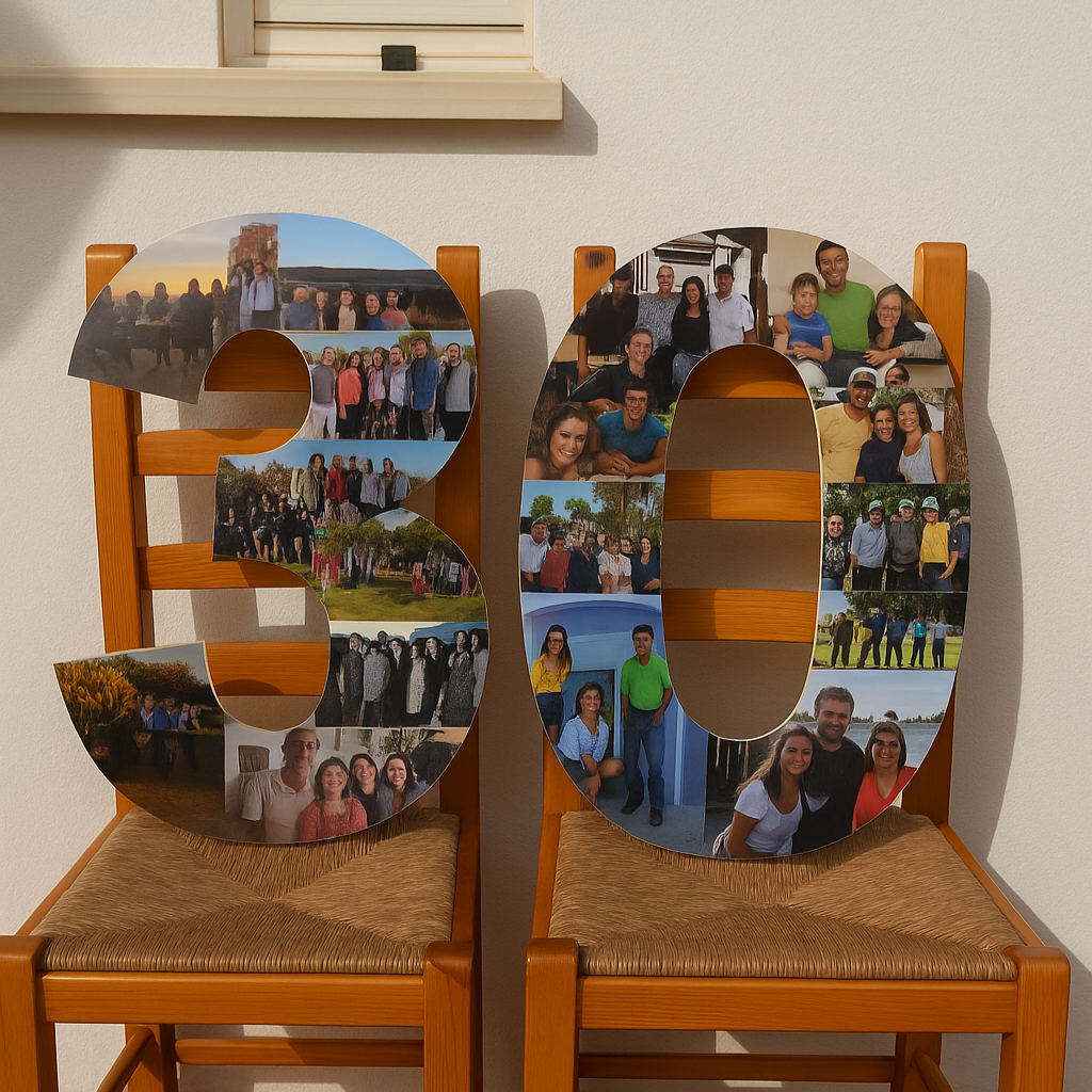 Número 30 con fotografías tamaño 60 cm - Picletters
