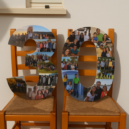 Número 30 con fotografías tamaño 60 cm - Picletters
