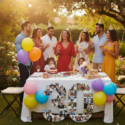 Número 30 con fotografías gigante para cumpleaños - Picletters