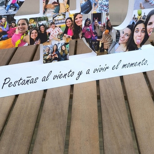 Texto dedicatoria en la base