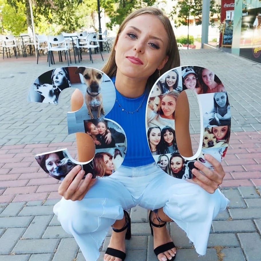Número 30 personalizado con collage de fotografías para cumpleaños - Picletters