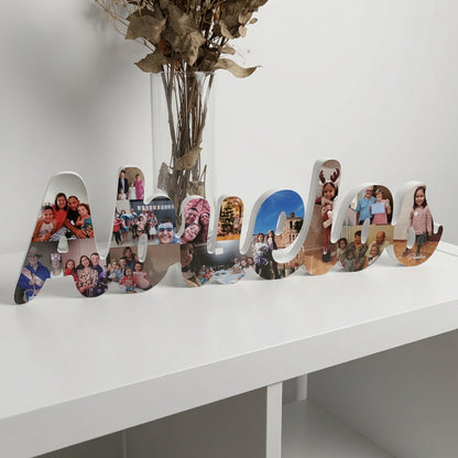 Letrero Abuelos con fotos de la familia en 3D - Picletters