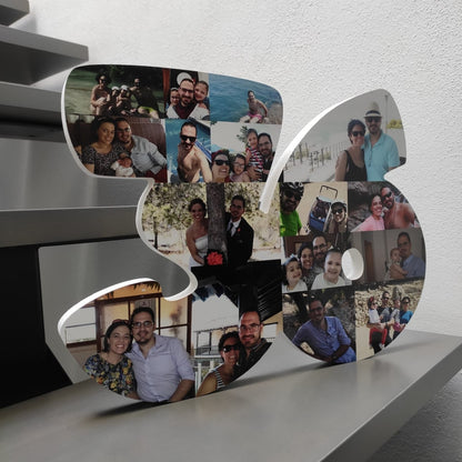 Número con fotografías cifras unidas para cumpleaños - Picletters