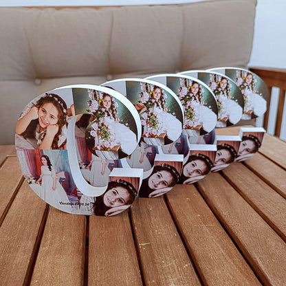 Pack de 10 iniciales con fotos para comuniones - Picletters