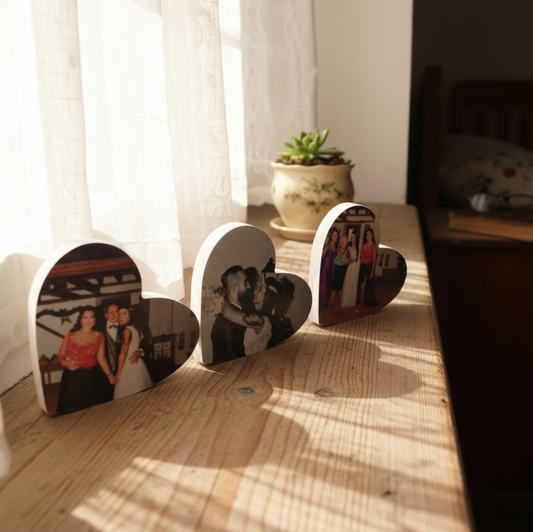 Corazones de 15x15 cm decorados con fotos - Picletters