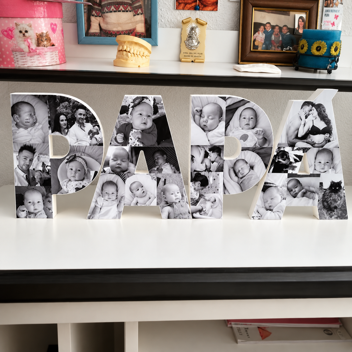 Letras PAPÁ en 3D personalizadas con fotos - Picletters