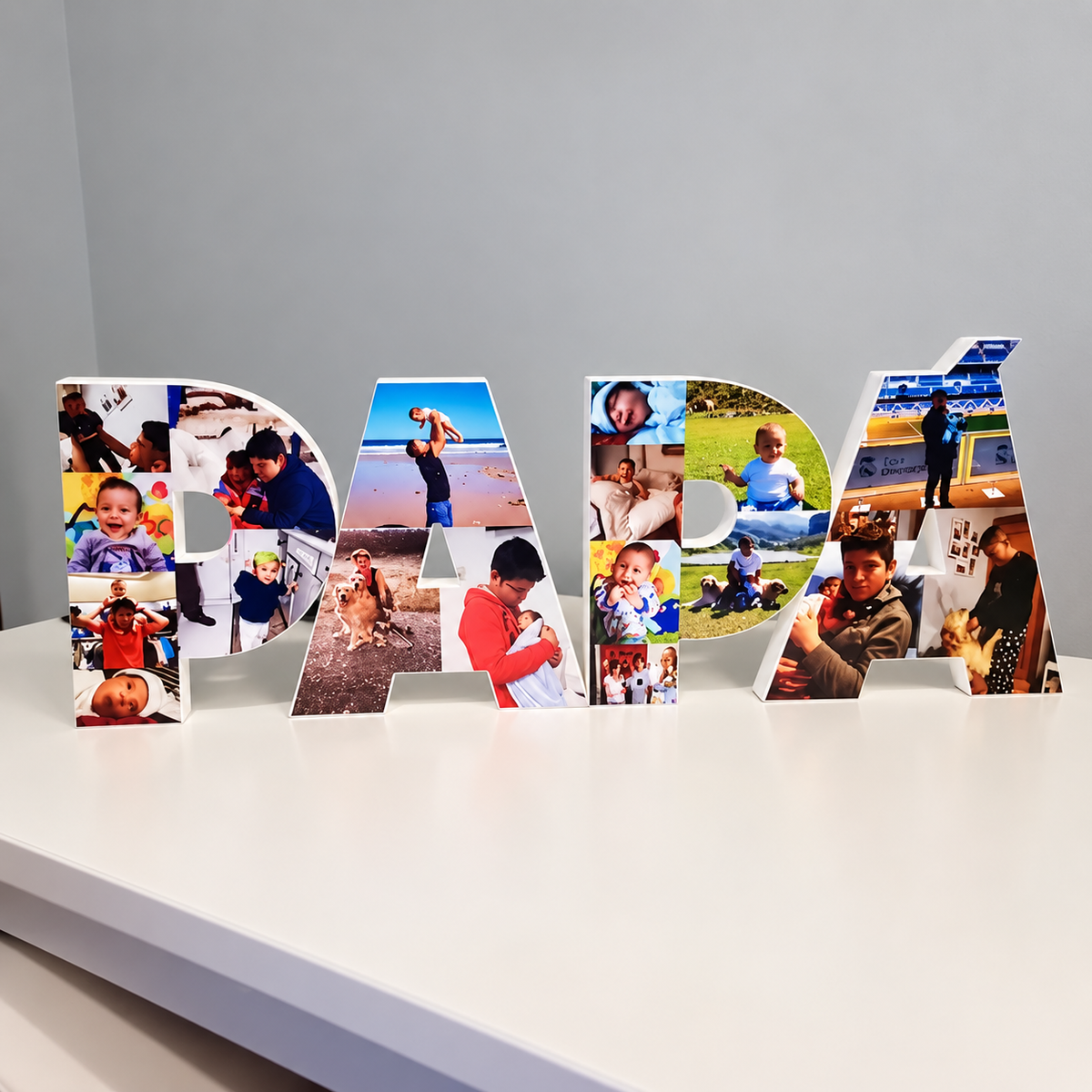 Letrero PAPÁ con fotos, regalo para el Día del Padre - Picletters