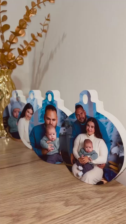 Bolas de Navidad con fotos - Pack de 8, 14 cm