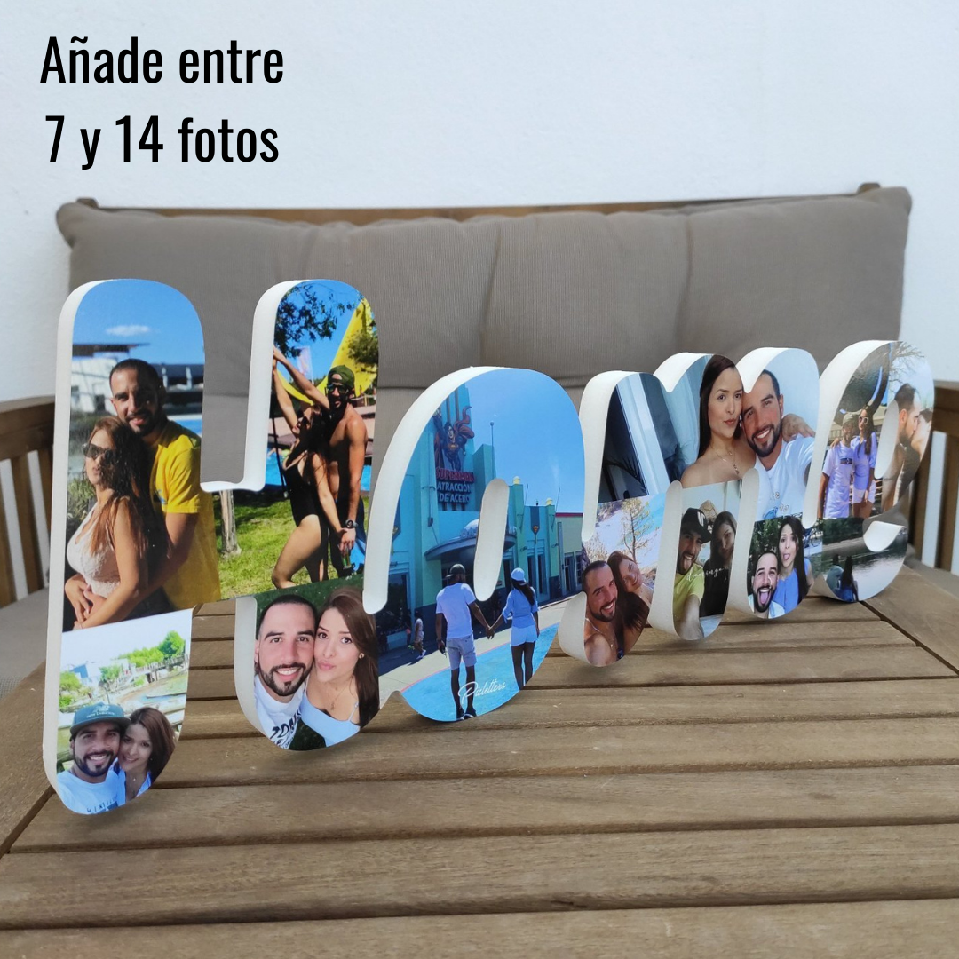 Letrero Home con fotos en 3D - Picletters