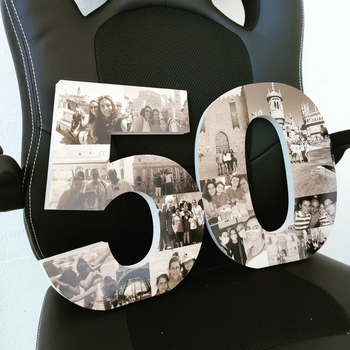 Número 50 decorativo con fotografías - Picletters