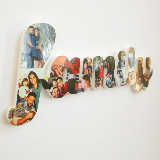 Letrero Family con fotos en 3D - Picletters
