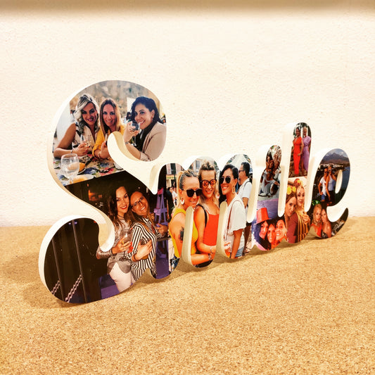 Letrero Smile con fotos en 3D - Picletters