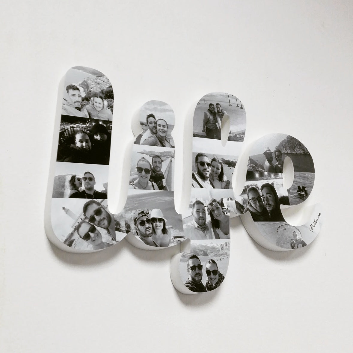 Detalle del letrero life con fotos - Picletters