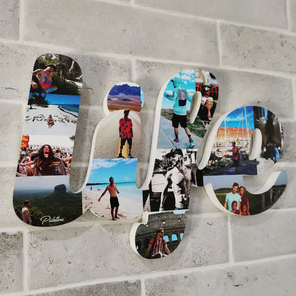 Letrero life con fotos en 3D - Picletters