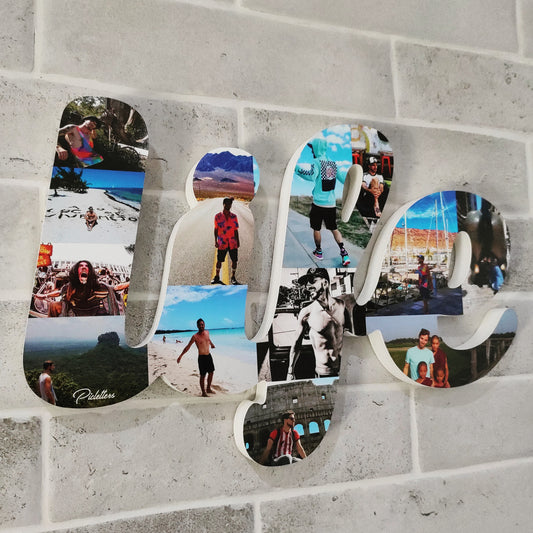 Letrero life con fotos en 3D - Picletters