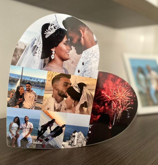 Corazón con fotos en 3D de 25x25 cm - Picletters