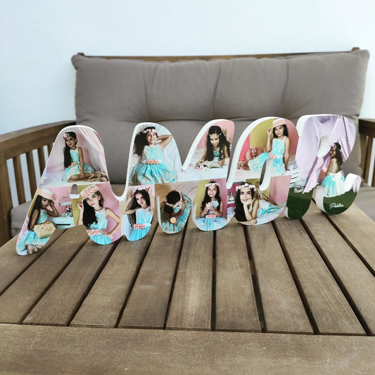 Letrero AMOR con fotos en 3D - Picletters