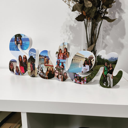 Letrero Sister con fotos en 3D - Picletters