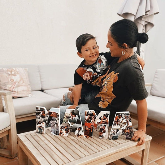 Letrero MAMÁ con fotografías regalo Día de la Madre - Picletters
