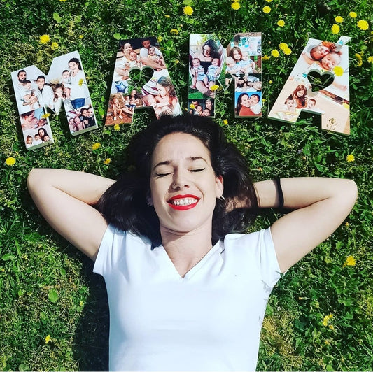 Letrero MAMÁ con fotos, letras sueltas - Picletters