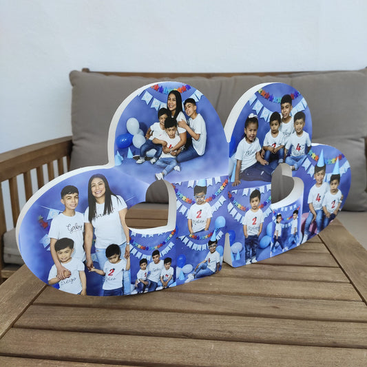 Corazones enlazados con fotos de pareja - Picletters
