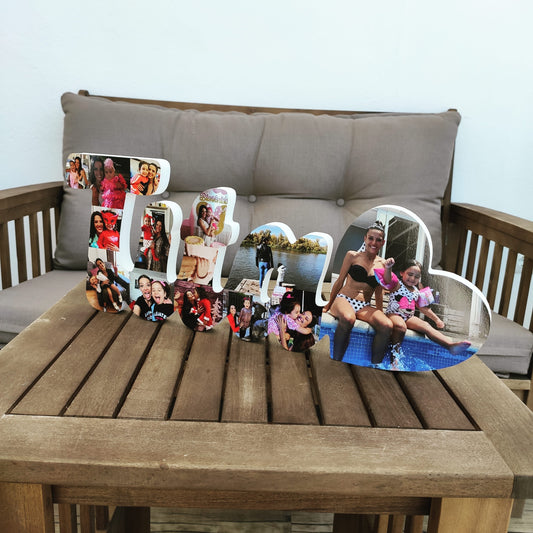 Letrero Tita con corazón y fotos en 3D - Picletters