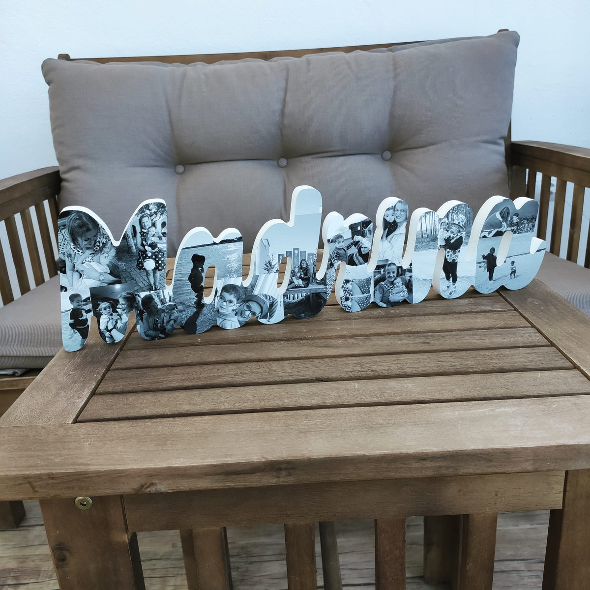 Letrero Madrina con fotos en 3D - Picletters