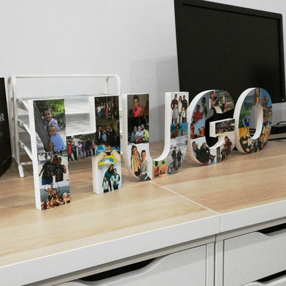 Letras sueltas con fotografías formando un nombre - Picletters
