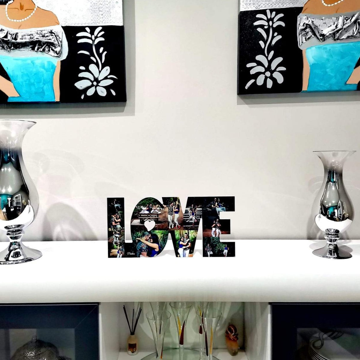 LOVE con fotografías regalo boda - Picletters