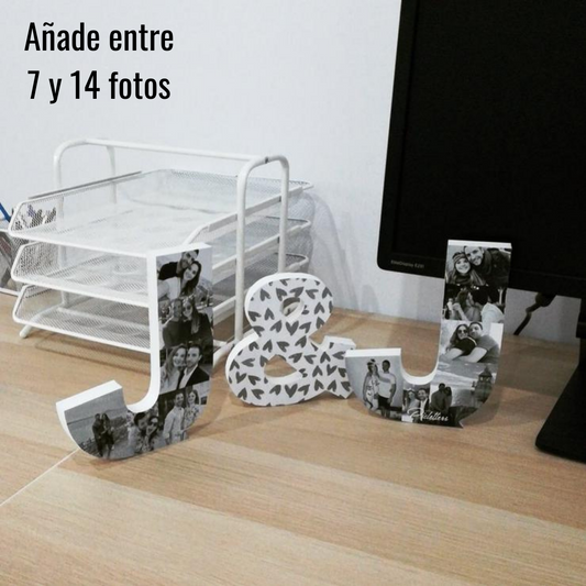 Pack de 2 iniciales con fotos de pareja - Picletters