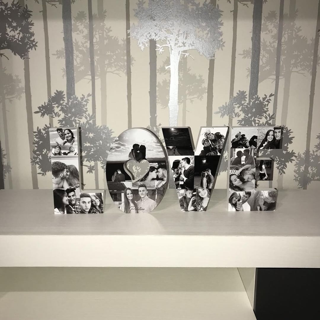 Letra L decorada con fotografías, formato suelto - Picletters